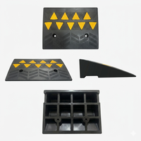 Rampe de garage pour moto, voiture, fauteuil roulant, en caoutchouc noir et jaune, 50x30x10.5cm