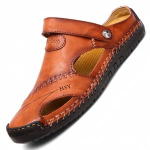 Mocassini Classici Estivi da <span class=keywords><strong>Uomo</strong></span> in Vera Pelle, Traspiranti, <span class=keywords><strong>Sandali</strong></span> da Spiaggia, Taglie Grandi 38-48, Zapatos De Hombre - Product Image 3