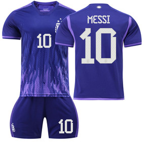 Maillots de football sublimés pour la Coupe du Monde : Argentine Messi N°10, Brésil Neymar, France Mbappé, Portugal – Hauts et shorts imprimés - Product Image 6