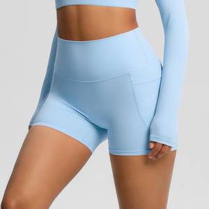 Pantalones cortos de Yoga con bolsillo lateral para mujer, ropa deportiva que absorbe el sudor y absorbe la humedad, ropa deportiva para Fitness - Product Image 3