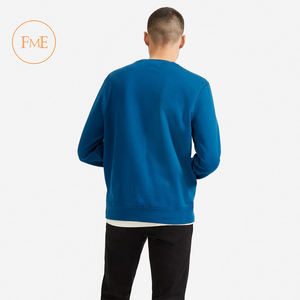 Sudadera de manga larga para hombre hecha a medida OEM algodón poliéster liso cuello redondo talla grande característica diseño caliente tela de rizo sólida - Product Image 1