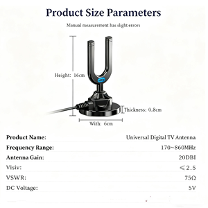 <span class=keywords><strong>เสา</strong></span><span class=keywords><strong>อากาศ</strong></span> HDTV รูปตัว U คลื่นภาคพื้นดิน DTMB ที่ปรับปรุงประสิทธิภาพสัญญาณทีวี<span class=keywords><strong>ดิจิตอล</strong></span> - Product Image 3
