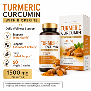 Gélules de Curcuma et Curcumine 1500mg <span class=keywords><strong>en</strong></span> <span class=keywords><strong>Gros</strong></span> avec Extrait de Poivre Noir 95% Curcuminoïdes pour le Soutien Articulaire – Approvisionnement Direct Usine - Product Image 3