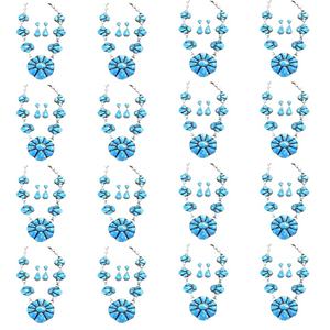 Collar con FLOR DE CALABAZA turquesa, estilo Southwestern - Product Image 6