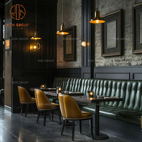 Ron Group Kommerzielle Restaurant-Möbel Ledergepolsterte Sitzgruppe Quadratischer Tisch Maßgefertigtes Stuhl-Set