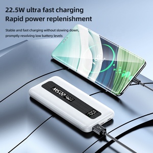 พาวเวอร์แบงค์ 10000mAh บางเฉียบ ช่องเสียบ Type-C เครื่องชาร์จพกพาสำหรับใช้งานกลางแจ้ง แบตเตอรี่ Li-Polymer ชาร์จเร็ว 22.5W หน้าจอ LED พร้อมสายชาร์จ - Product Image 3