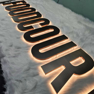 Letras de Canal con Retroiluminación LED Personalizadas, Letrero 3D de <span class=keywords><strong>Acero</strong></span> Inoxidable para Logotipo de Negocio o Tienda - Product Image 3