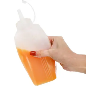 Ev Gadget 800ml şeffaf plastik ketçap şişe özel çeşni sos sıkma şişeler