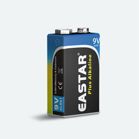 Baterai Alkaline OEM 9V 6LR61, Baterai Kering, Kemasan Plastik Blister Card untuk Alarm Asap dan Multimeter