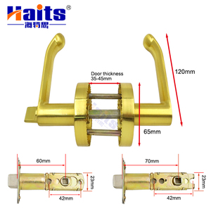 Ensemble de poignées de porte en alliage de zinc avec rosette ronde et <span class=keywords><strong>cylindre</strong></span> pour portes intérieures et extérieures - Product Image 5