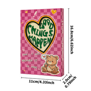 Nuovo prodotto personalizzato rosa a scacchi orso cartone animato con fibbia magnetica Notebook cartonato - Product Image 1
