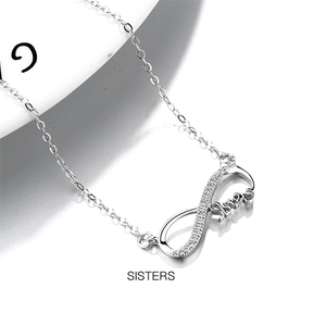 Lettres personnalisées Nom 925 Sterling Silver Fashion Infinity Shape Pendentif <span class=keywords><strong>Collier</strong></span> Pour Femmes Cadeaux - Product Image 3