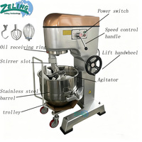 Mixer Planetary Komersial 60L 3 Kecepatan dengan Mangkuk Stainless Steel untuk Mengaduk Adonan, Telur, dan Krim, Cocok untuk Toko Roti, Hotel, dan Toko Kue