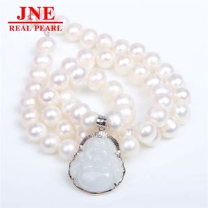 Natural Pearl Necklace White Round Beads Feitsui Buddhle Sculpture Pearl Necklace Mother's Day Gift for <strong>Elders</strong> - Product Image 5