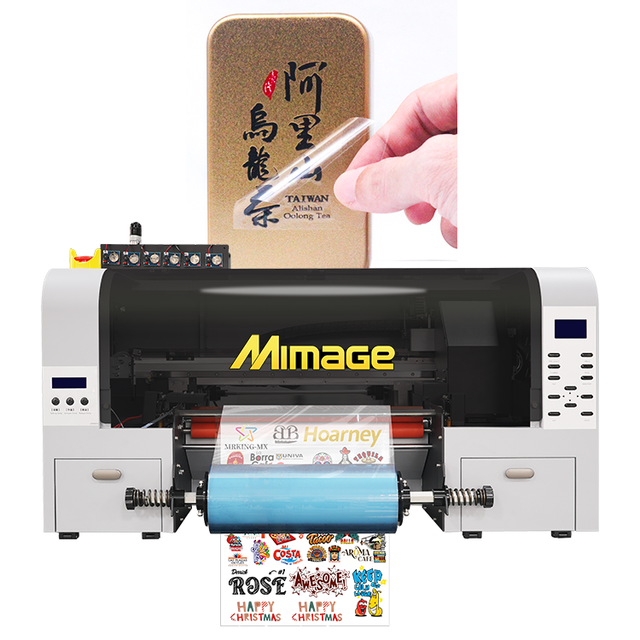 2 in 1 Two Print Heads Digital Mimage Gold Foil Effect Sticker Transfer Small A4 A3 Size UV DTF Printer