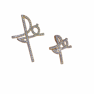 Pendentifs de charme catholique en forme de disque de foi avec inscription portugaise FE, micro-pavé de cristaux CZ, plaqué or 18 carats, cristal CZ, CZ8583 - Product Image 1