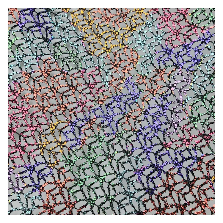 새로운 도착 Lurex 폴리에스터 킨트 포일 인쇄 수영복 다채로운 니트 원단