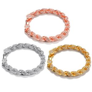 UWIN di Modo 9 millimetri <span class=keywords><strong>In</strong></span> <span class=keywords><strong>Oro</strong></span> <span class=keywords><strong>Rosa</strong></span> <span class=keywords><strong>Bracciale</strong></span> 7 Pollici/8 Pollici di Cristallo Corda Catena Dei Monili Del Braccialetto Unisex Regali All'ingrosso - Product Image 4