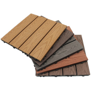 Hiện đại 300*300mm DIY WPC lồng vào nhau sàn gạch không thấm nước <span class=keywords><strong>composite</strong></span> sàn ngoài trời cho Patio vườn chống trượt bấm vào - Product Image 2
