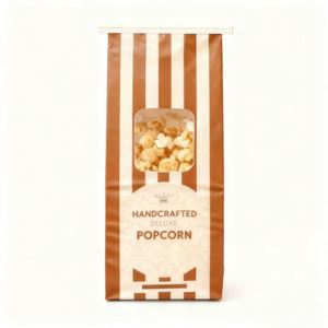 Hot Sale Brown Kraft Paper <b>Bag</b> With Window Square Bottom Food Grade Eco-Friendly Recyclable for Popcorn and Food <b>Packing</b> - Product Image 5