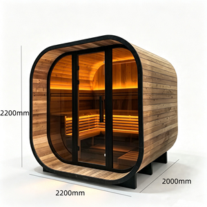 Cabine de sauna traditionnelle en épicéa carbonisé de luxe, grande capacité, chauffage TOULE et éclairage LED intérieur, stock local US - Product Image 3