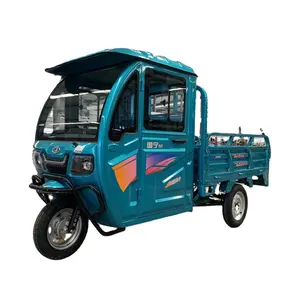 1.5 meter cargo container with closed driver room electric trike for farm village from China electric tricycle