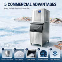 Commerciële sneeuw-ijsmachine 900kg/24u CE Grote capaciteit Automatische nugget-ijs Groothandel fabrieks prijs voor restaurantkeuken