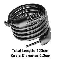Antivol 5 Code Numérique Combinaison Serrure En Acier Sécurité Vélo Vélo Moto Accessoires Câble Serrure avec Support
