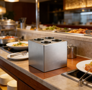 Support de rangement pour couverts en acier inoxydable, boîte à fourchettes et couteaux, équipement de buffet pour restaurant occidental - Product Image 3