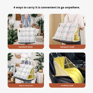 Tenda per Gatti Multifunzionale Invernale in Velluto Artico, Traspirante, Pieghevole, Impilabile, e Gabbia per Animali Domestici Stile Zaino - Product Image 2