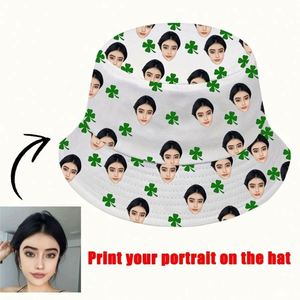 Sombrero de Pescador Ligero Personalizable, 1 Pieza, Impresión de Retrato Personalizado, Patrón de Corazones Aleatorios, Ropa Casual, Regalo, Tipo Dibujo Animado - Product Image 6