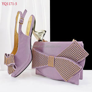YQ1171 chaussures et sacs de qualité <span class=keywords><strong>italienne</strong></span> pour femmes chaussures de mariée de <span class=keywords><strong>luxe</strong></span> talon carré bout ouvert sans lacet ensembles de chaussures de haute qualité - Product Image 3