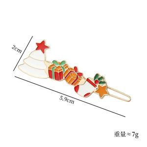 Ensemble de pinces à cheveux pour enfants avec paillettes de Noël, 5 pièces, Père Noël, bonhomme en pain d'épices, bonhomme de neige, pince à cheveux en alliage pour filles, fête - Product Image 4