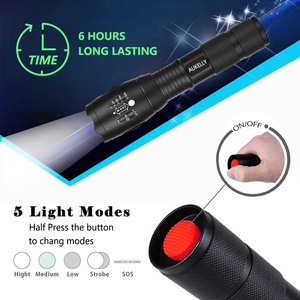 Kit de lampes de poche tactiques zoomables 1000 lumens, étanches, LED T6 rechargeables, lampe de poche G700 ultra puissante, ensemble de lampes de poche - Product Image 3