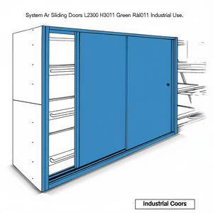 Système de portes coulissantes Fami Ar L2300 H3010 Vert Ral6011 Usage industriel - Product Image 3