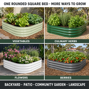 Bac à jardin surélevé carré arrondi personnalisé, 30 cm de hauteur, en acier galvanisé ondulé de 0,6 mm, vente en gros OEM Australie - Product Image 4