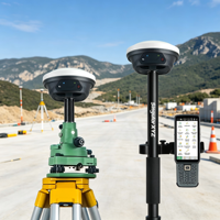 Conjunto de Base y Rover GNSS RTK E1 Lite, Radio de 15 km, 20 h de Autonomía, para Diseño de Construcción