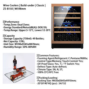 Estante de madera de haya para vino tinto, blanco, champán o vino espumoso, venta al por mayor, 53 botellas, ce - Product Image 3