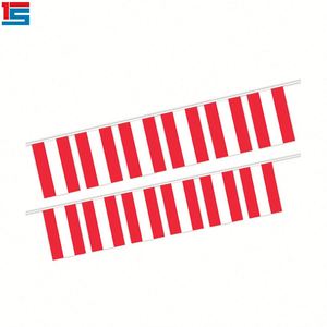 ธงประดับตกแต่งงานฟุตบอลปี 2024 ขนาด 5.5x8 นิ้ว ทำจากโพลีเอสเตอร์ พร้อมเชือกแขวน สำหรับตกแต่งภายในและภายนอกอาคาร ธงแอลเบเนีย (20 ชิ้น/ชุด) ขายส่ง - Product Image 2