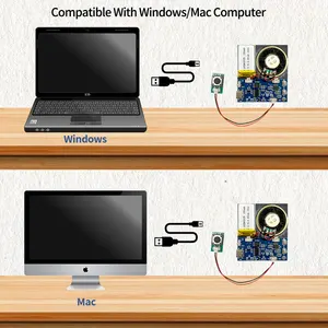 스피커가 있는 푸시 버튼/광 센서 활성화 사운드 모듈, DIY 사운드 제품용 녹음 가능한 사운드 모듈