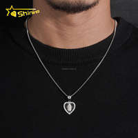 Dropshipping Feuer-Schmuck S925 Silber Testerbeständig Hip-Hop Herz Santa Maria Anhänger Geschenk Iced Out VVS Moissanit Herz-Charm