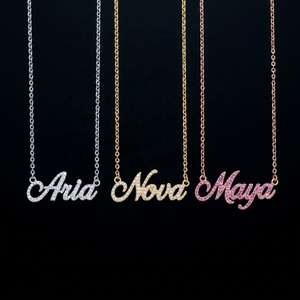 <span class=keywords><strong>Collana</strong></span> Personalizzata con Iniziale <span class=keywords><strong>in</strong></span> <span class=keywords><strong>Argento</strong></span> Sterling 925 e Moissanite, Design Gratuito, Charm e Ciondolo Fai-da-Te Shorea - Product Image 2