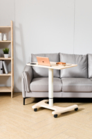 Escritorio de ordenador de madera de altura ajustable de diseño moderno, elevador neumático, muebles de vidrio convenientes para el hogar, balcón, oficina, estudio
