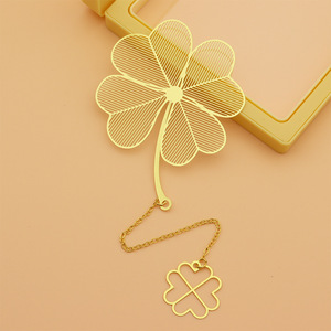 Marque-page en métal ajouré, plaqué or, motif feuille d'érable avec pendentif, cadeau souvenir vintage pour <span class=keywords><strong>les</strong></span> amateurs de livres - Product Image 5