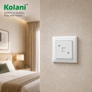 Prise murale téléphonique européenne Kolani, norme européenne, blanc brillant, panneau en PC ignifuge, port téléphonique RJ standard - Product Image 5