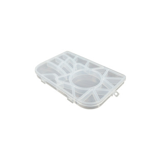 Transparent PP Plastic Storage Box Rectangle 19.8x12.8x1.8cm With Compartments For Jewelry Tools Beads Fishing Gear - Product Image 5