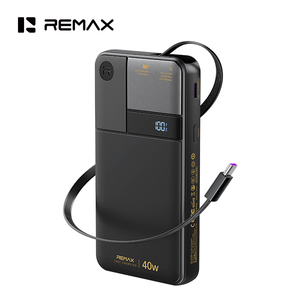 REMAX FP-123 Power Bank 10000mAh con Ricarica Super Veloce PD 40W, Cavo Type-C Retrattile e Display Digitale - Caricabatterie Portatile - Product Image 1