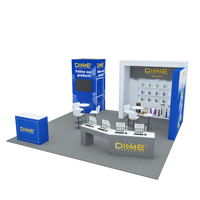 Compartiment de stockage de supports d'affichage lumineux portatifs pour des expositions de salons commerciaux comportant le matériel graphique de tissu de tension