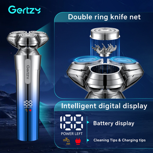 Hot Sell IPX6 Rechargeable Rotary <b>Shaver</b> Triple Blade Facial With 3 Floating Heads Digital Display Foil <b>Shaver</b> - Product Image 2