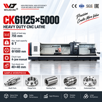 Tour CNC horizontal WOJIE CK61125, machine de tournage robuste, usinage de précision des arbres métalliques pour rouleaux en acier